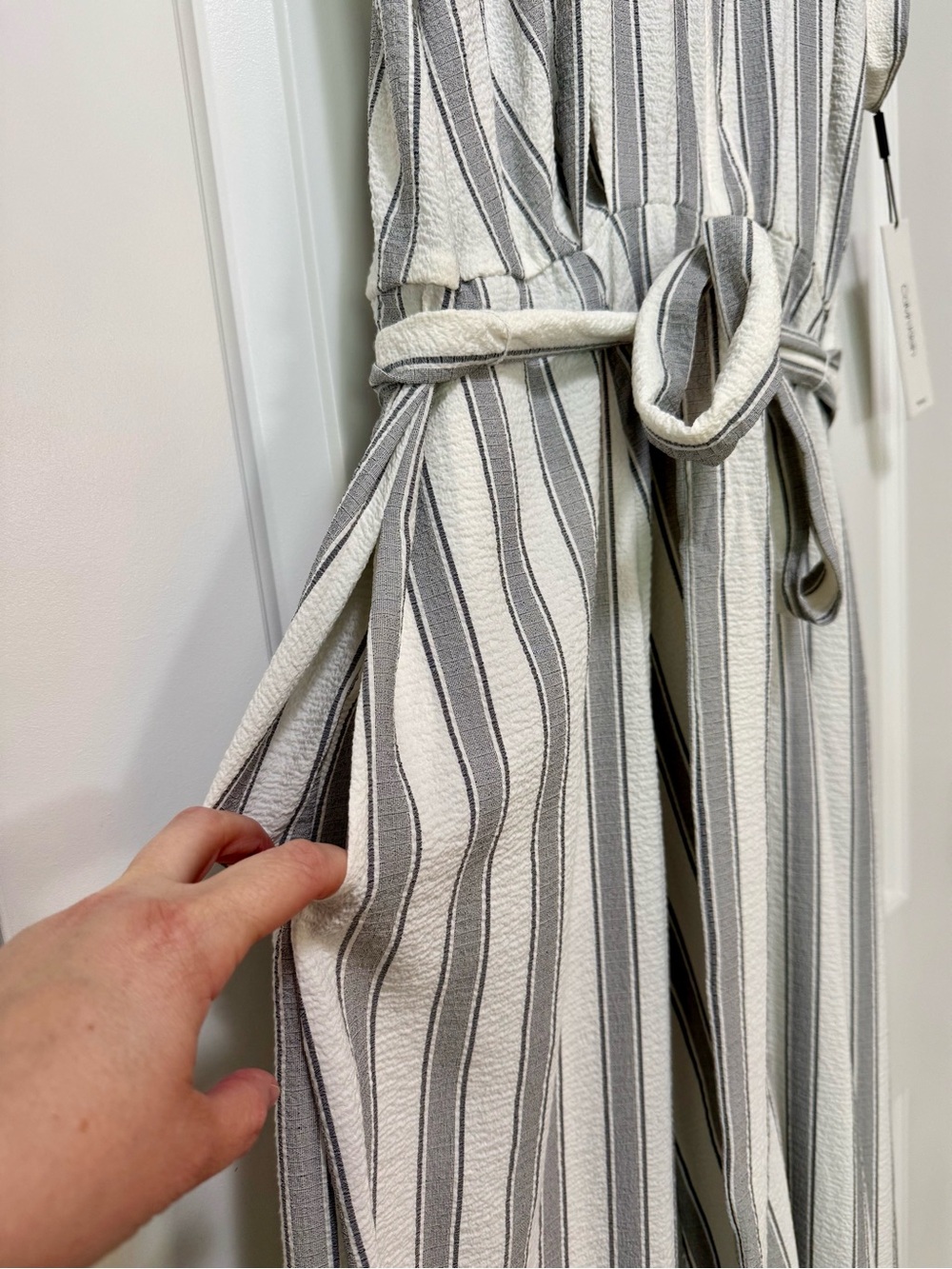 Calvin Klein Gauze Striped Maxi Shirtdress 18W - Picture 7 of 11